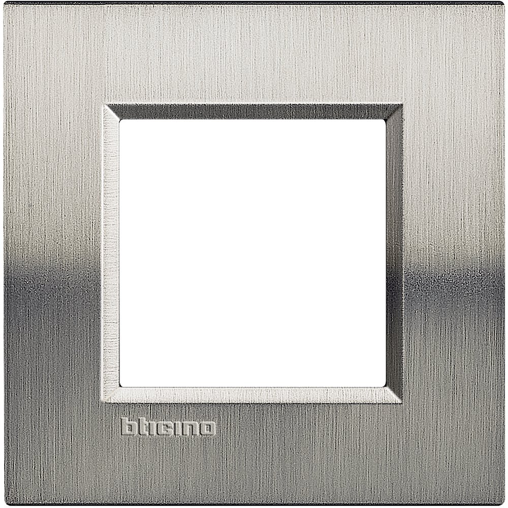 Rama metal 2 module Bticino Living Light, oțel lucios