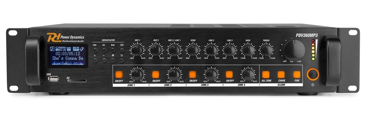 Power Dynamics PDV360MP3 Amplificator 4 Zone 360W