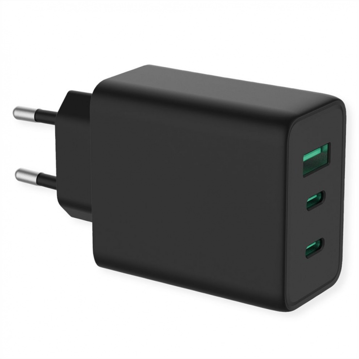 Incarcator GaN Value 65W, 2x USB-C + 1x USB-A