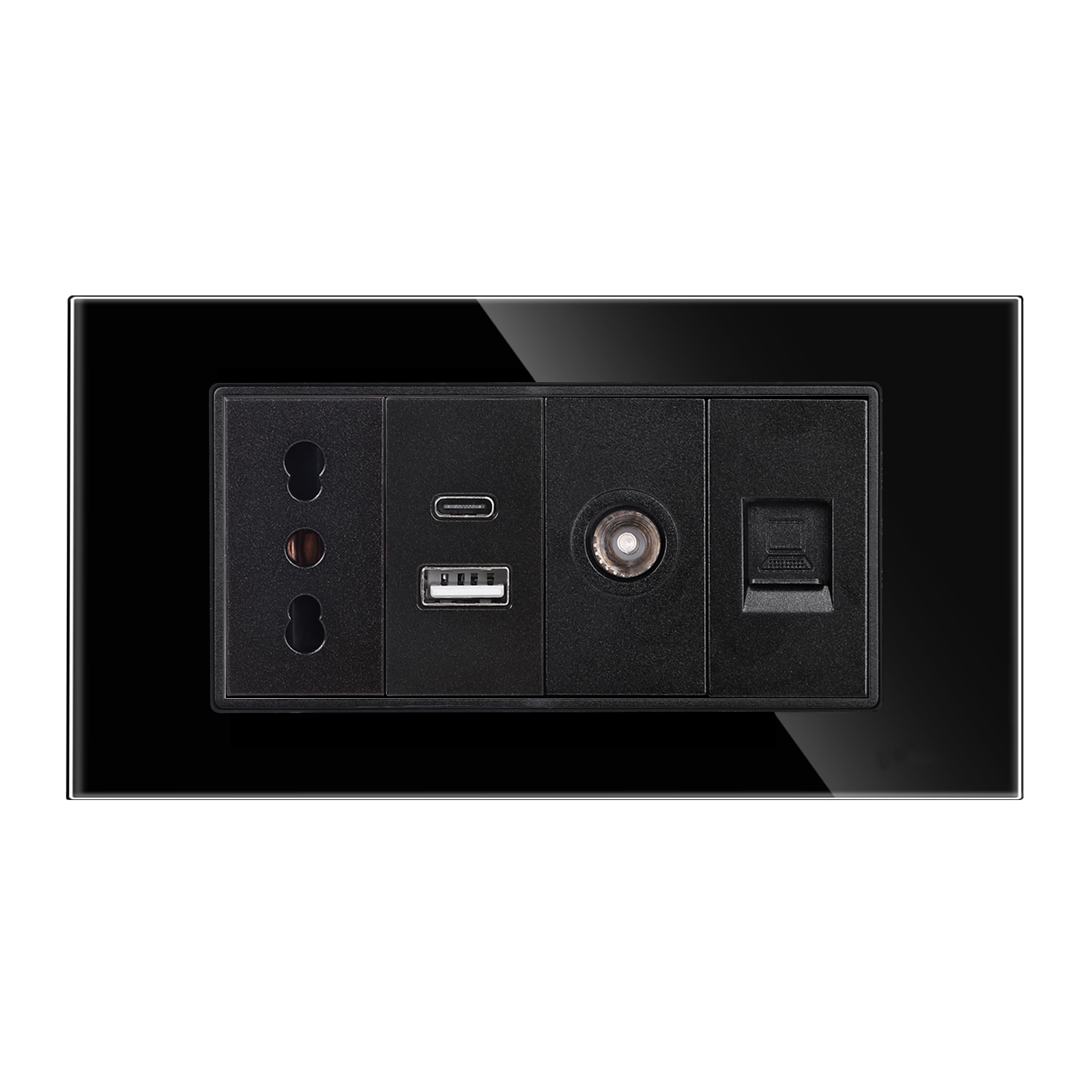 Priza Luxion 4M TV+Net+USB Rama Sticla - imagine 6