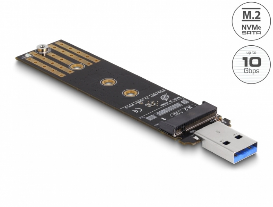 Adaptor Delock USB 3.2 la SSD M.2 NVMe/SATA