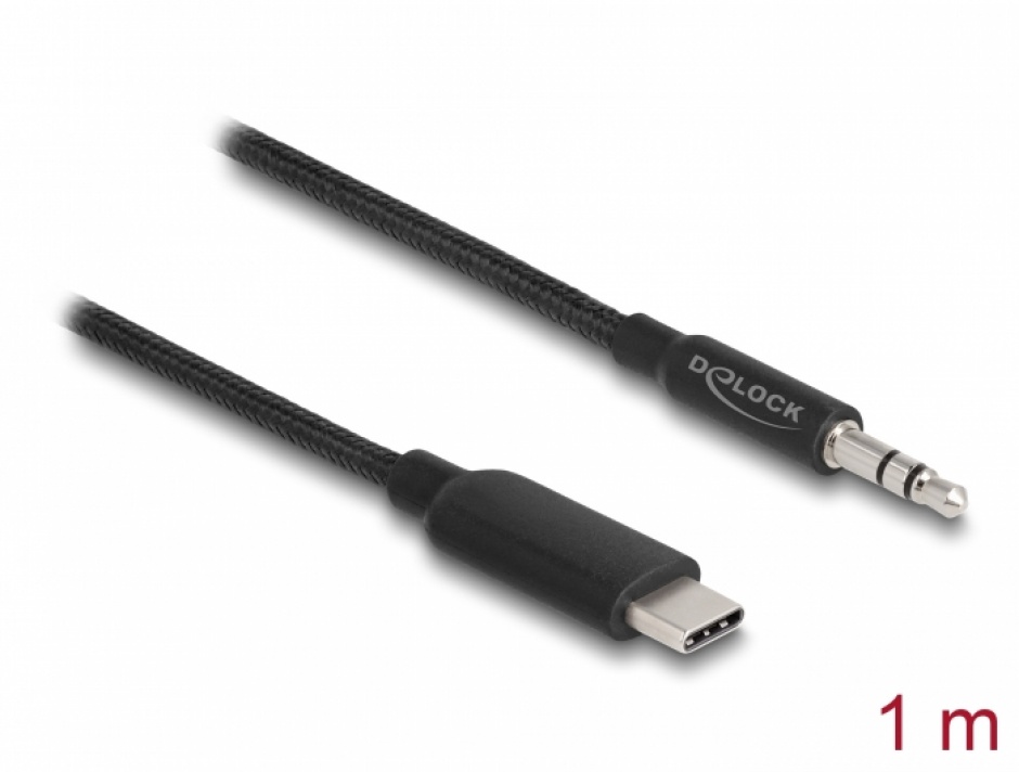 Cablu Audio USB-C la 3.5mm DAC Delock 1m