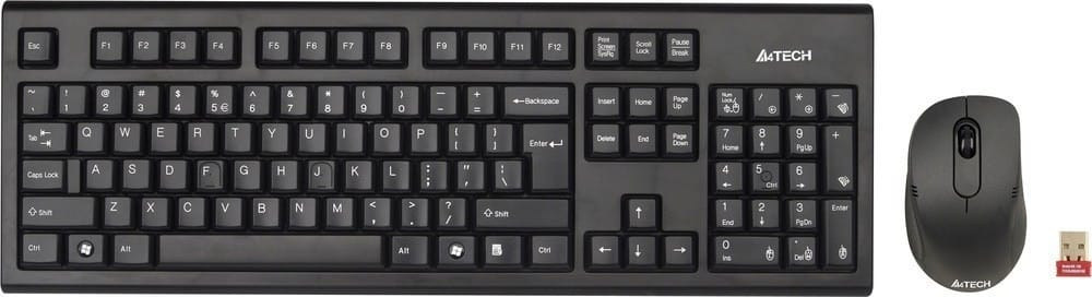 Kit Tastatura + Mouse A4tech 7100N Wireless Negru - imagine 2