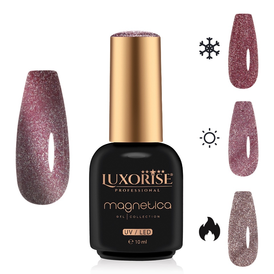 Oja Semipermanenta Magnetica Luxorise ThermoCharm Garnet Glitz 10ml