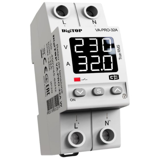 Releu monofazic protecție tensiune Digitop VA-PRO-32A, 32A