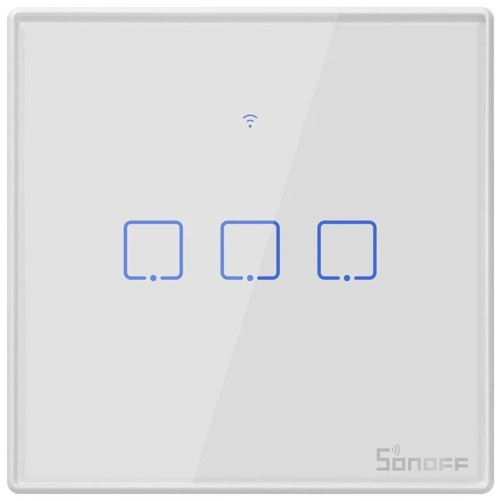 Întrerupător Smart Touch WiFi Sonoff T2 EU, 3 Canale