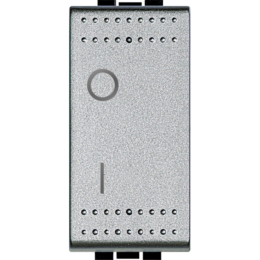 Comutator 2 poli Bticino Living Light, 16A, Argintiu
