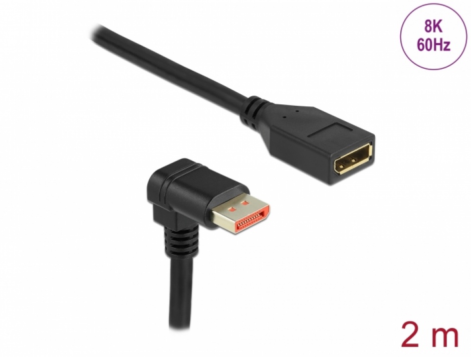 Cablu DisplayPort 8K Delock 2m, Unghi Drept