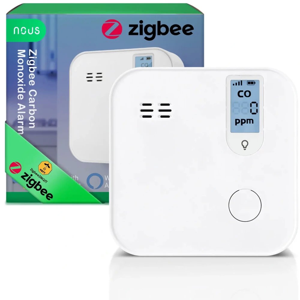 Detector monoxid de carbon Nous E12 Zigbee, alarmă 85 dB