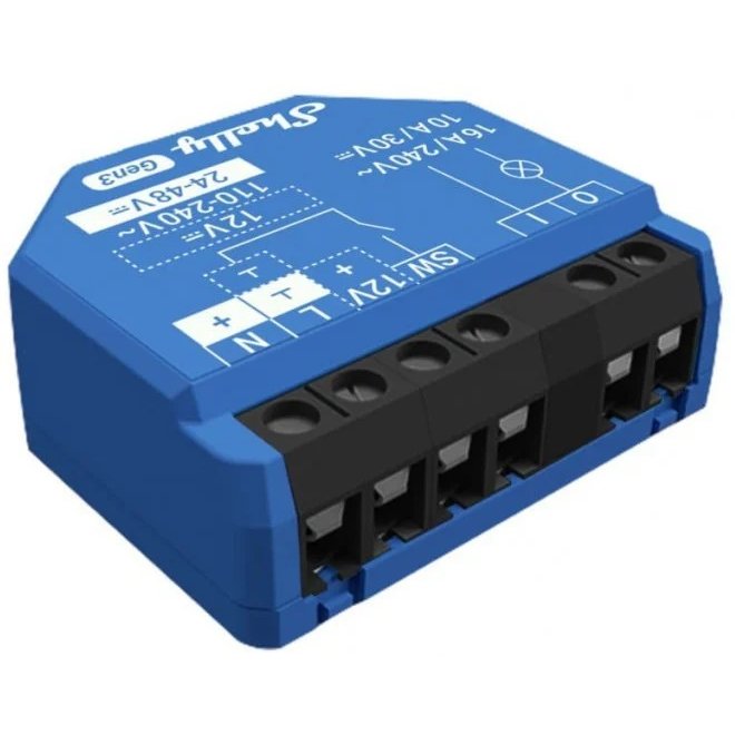 Releu Inteligent Shelly 1 GEN3, 1 Canal, 16A, WiFi