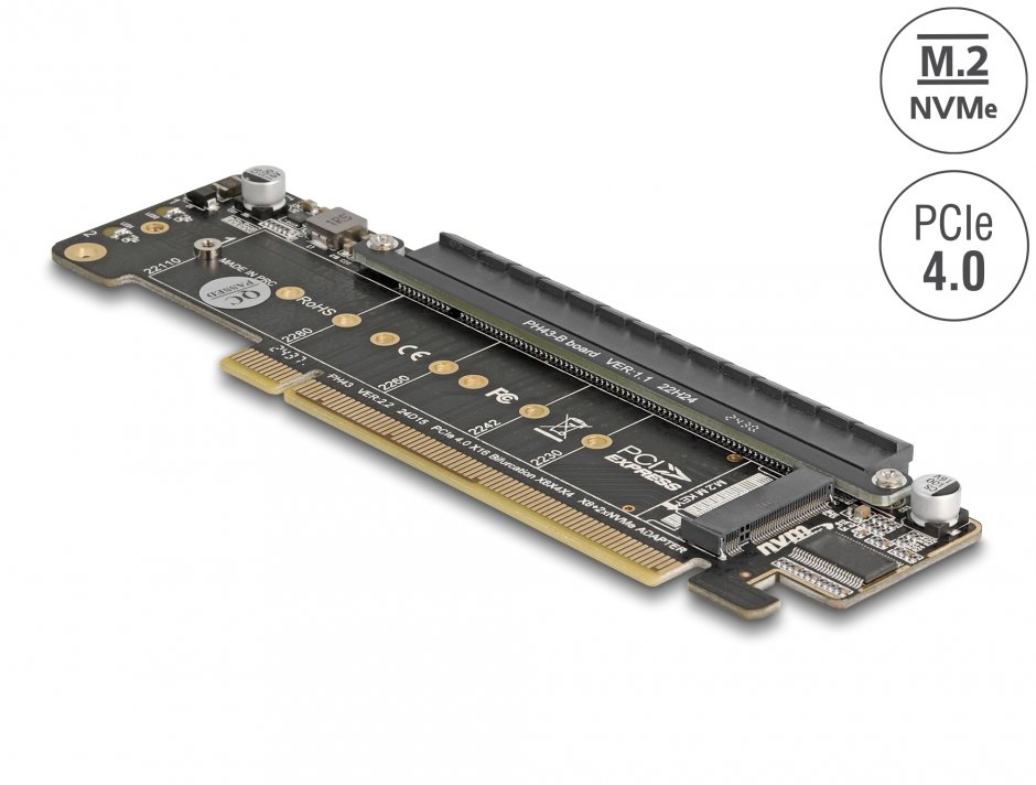 Delock 41802 PCIe 4.0 Riser cu 2x M.2 NVMe