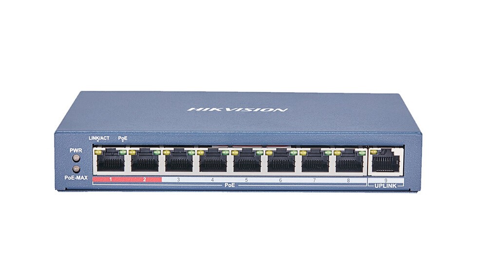 Switch Hikvision DS-3E0109P-E 8-port PoE+ 123W Gigabit