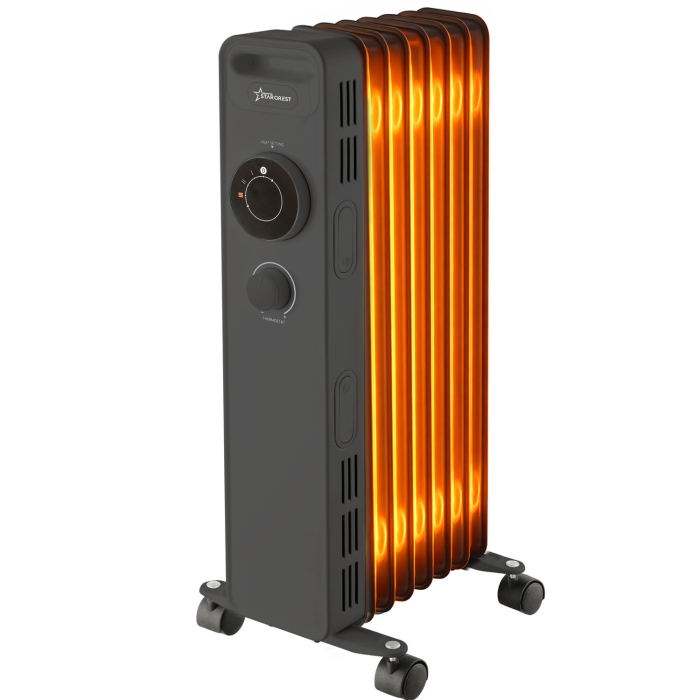 Calorifer Electric Ulei Starcrest 1500W, 7 Elementi, Negru