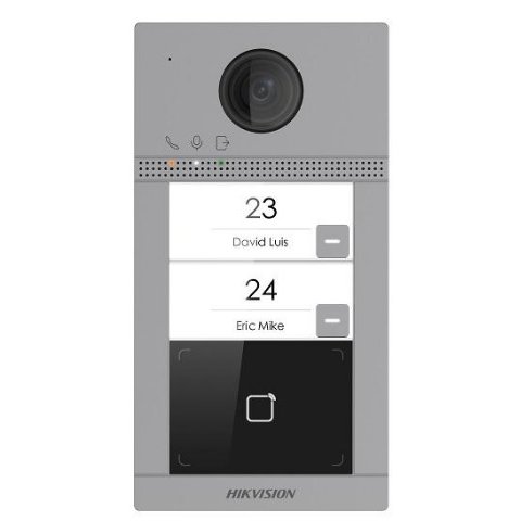 Videointerfon IP exterior Hikvision, 2 familii, WiFi