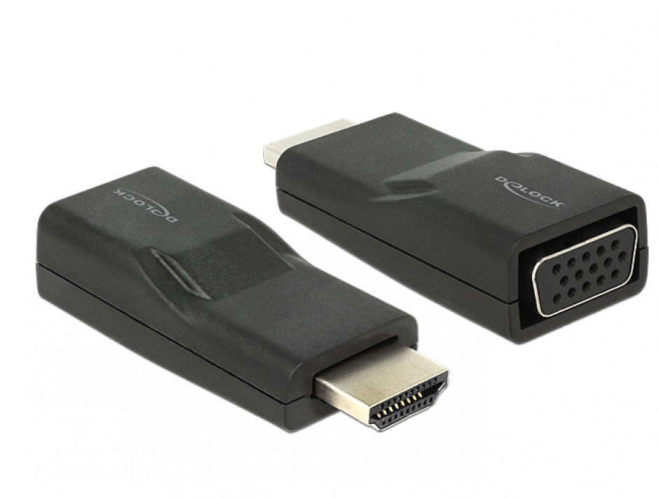 Adaptor HDMI la VGA Delock 65655, Negru