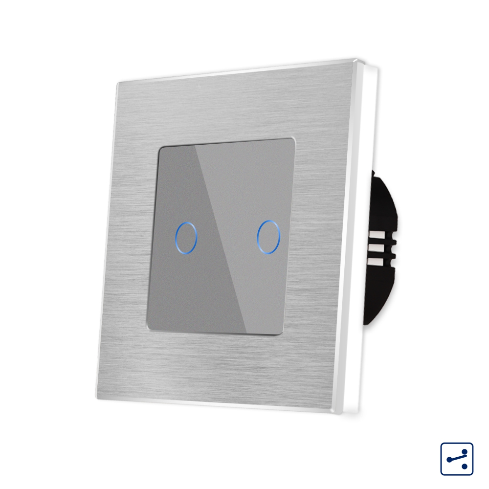 Întrerupător Touch Dublu Sticlă și Aluminiu LUXION - imagine 10