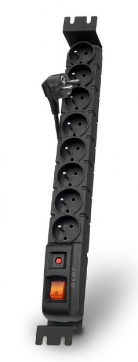 Prelungitor Rackabil Acar S8 FA, 8 Prize, 5m, Negru