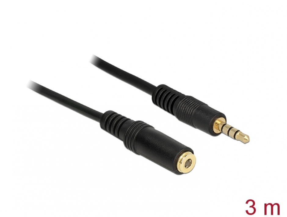 Cablu Prelungitor Audio Jack 3.5mm 4P 3m Delock
