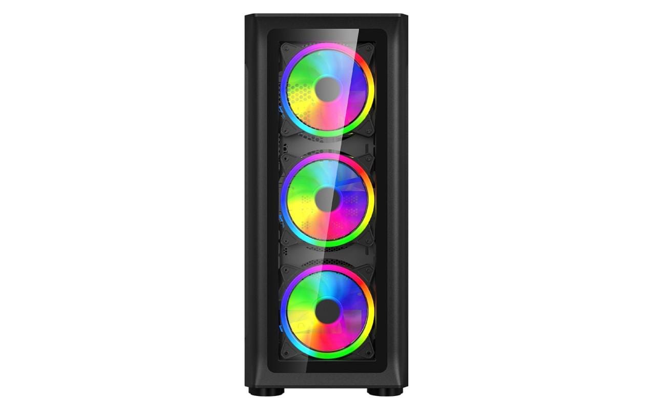 Carcasa Spacer SHIELD Mid Tower Gaming ARGB - Negru - imagine 4