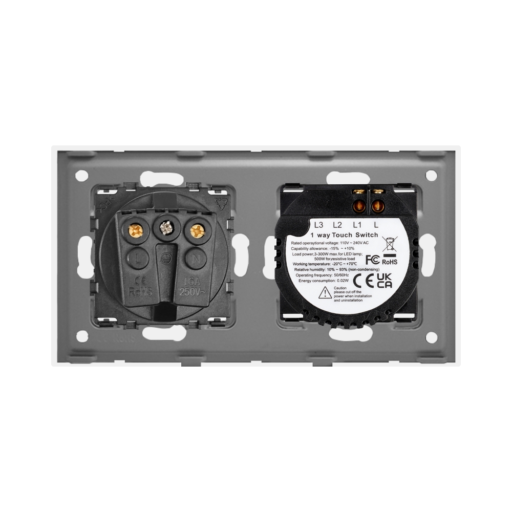 Intrerupator Simplu + Priza Sticla LUXION - imagine 12