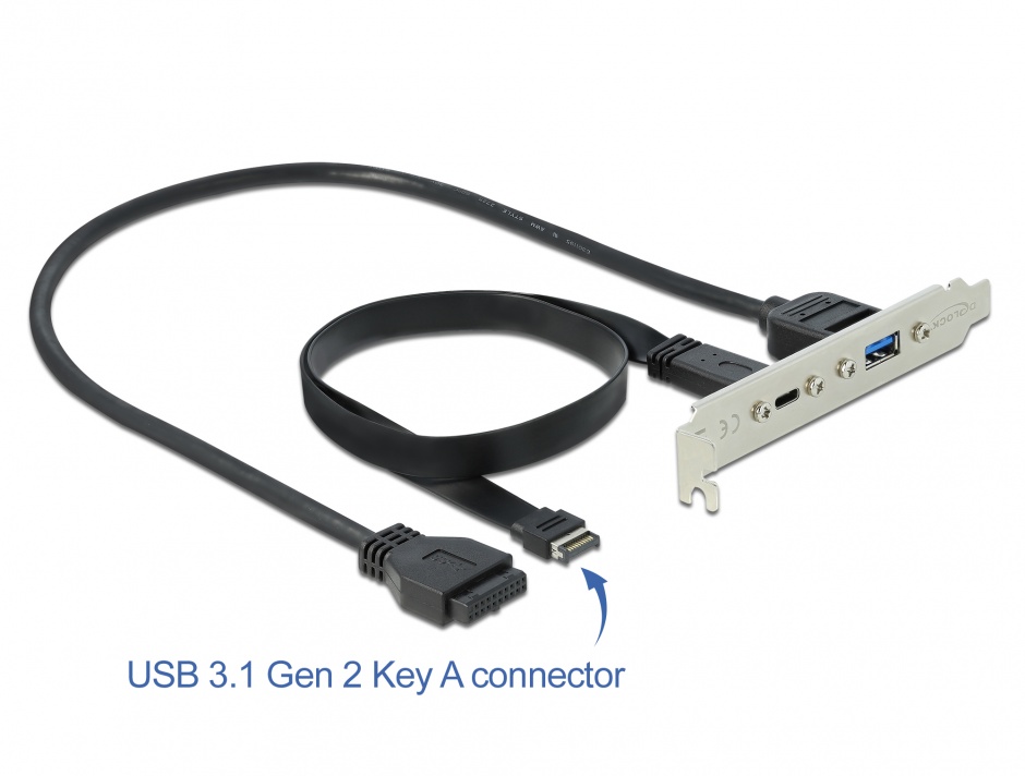 Bracket USB-C 20V/3A și USB-A Delock 89934