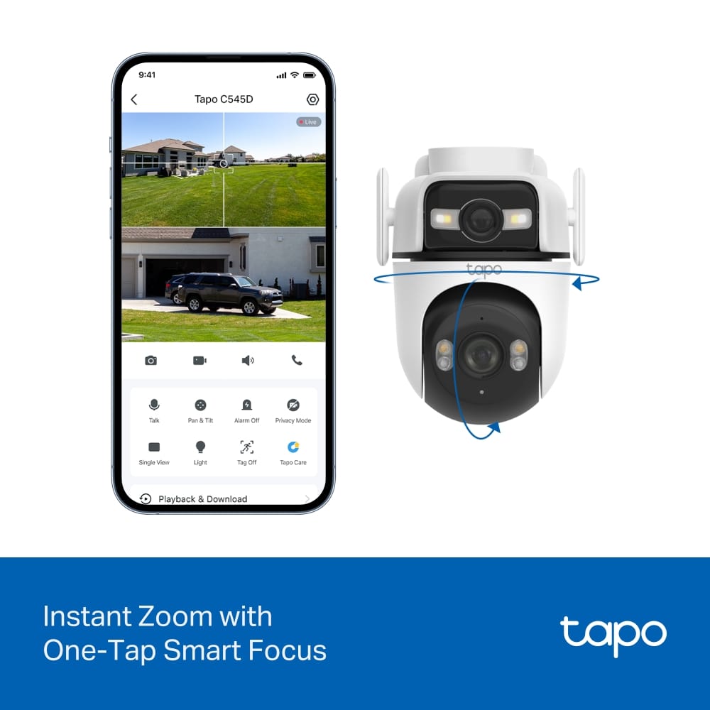 Cameră TP-LINK Tapo C545D Exterior Obiectiv Dual 2K Pan/Tilt - imagine 18