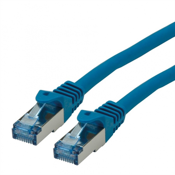 Cablu Roline S/FTP Cat.6A 0.3m, Albastru, LSOH