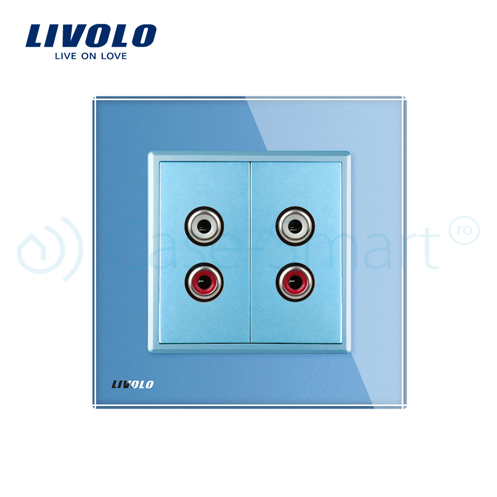 Priză Dublă Audio Livolo cu Ramă Sticlă - imagine 15
