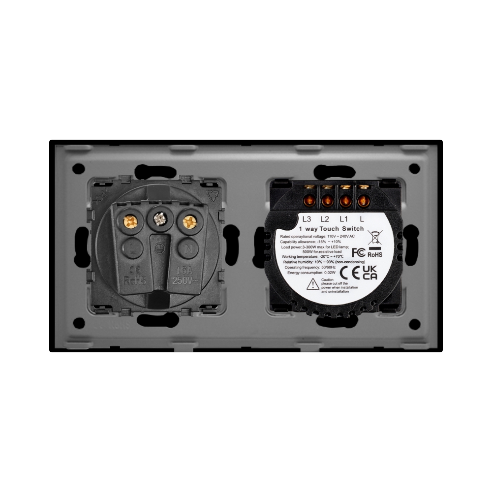 Intrerupator Triplu + Priza Sticla LUXION IP44 - imagine 8