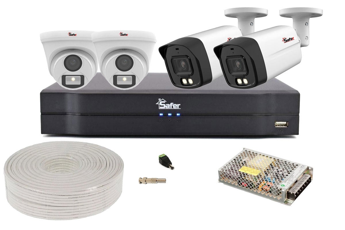 Kit Supraveghere Safer 4 Camere 5MP AI Detection