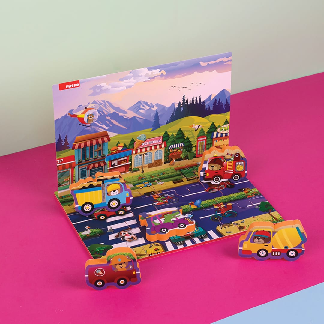 Puzzle Spuma EVA Masini si Semne Circulatie Puedo 17 Piese - imagine 4