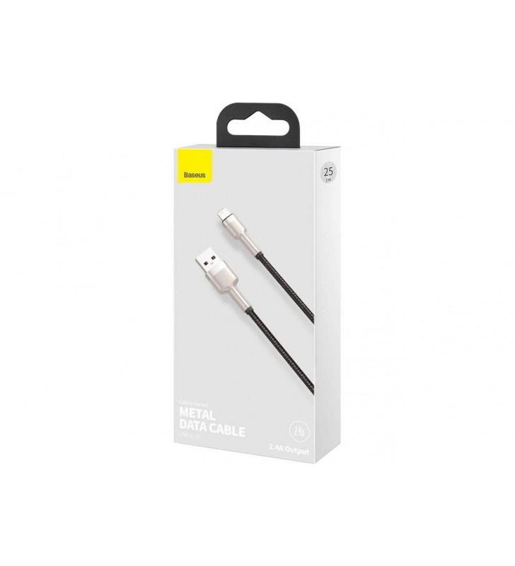 Cablu Lightning Baseus Cafule Metal 0.25m Incarcare Rapida 2.4A - imagine 3