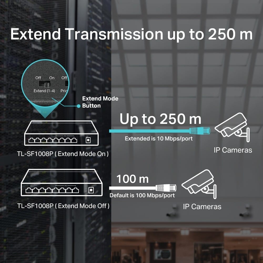 Switch TP-LINK TL-SF1008P 8 Porturi 10/100 Mbps cu PoE - imagine 15