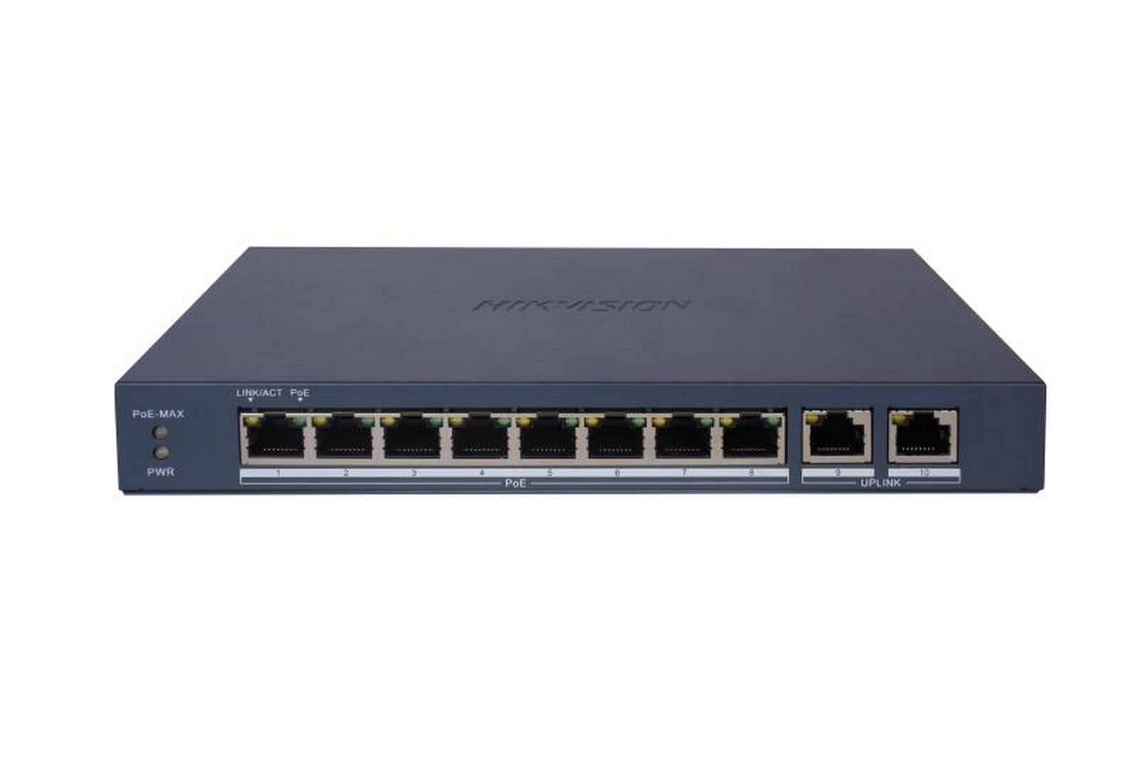 Switch Hikvision 8 PoE + 300m transmisie