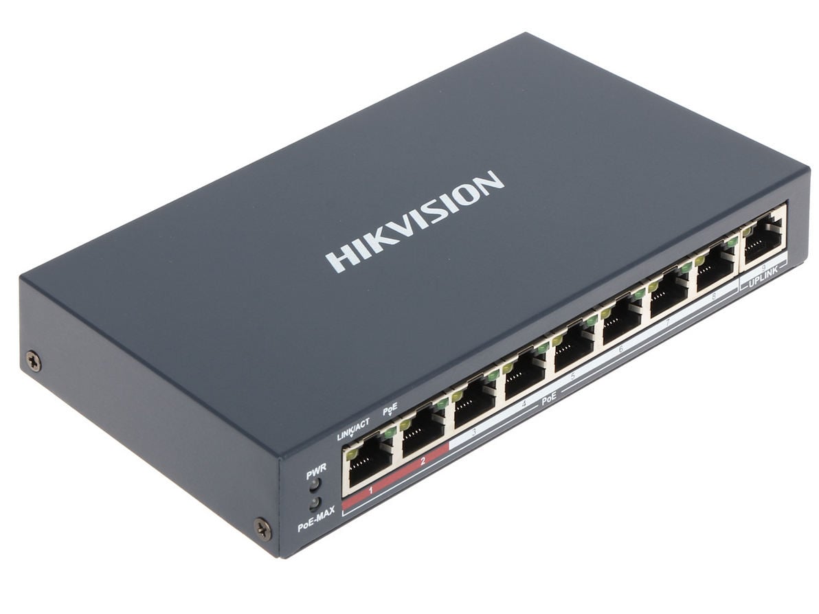 Switch PoE Hikvision 8 Porturi, 300m
