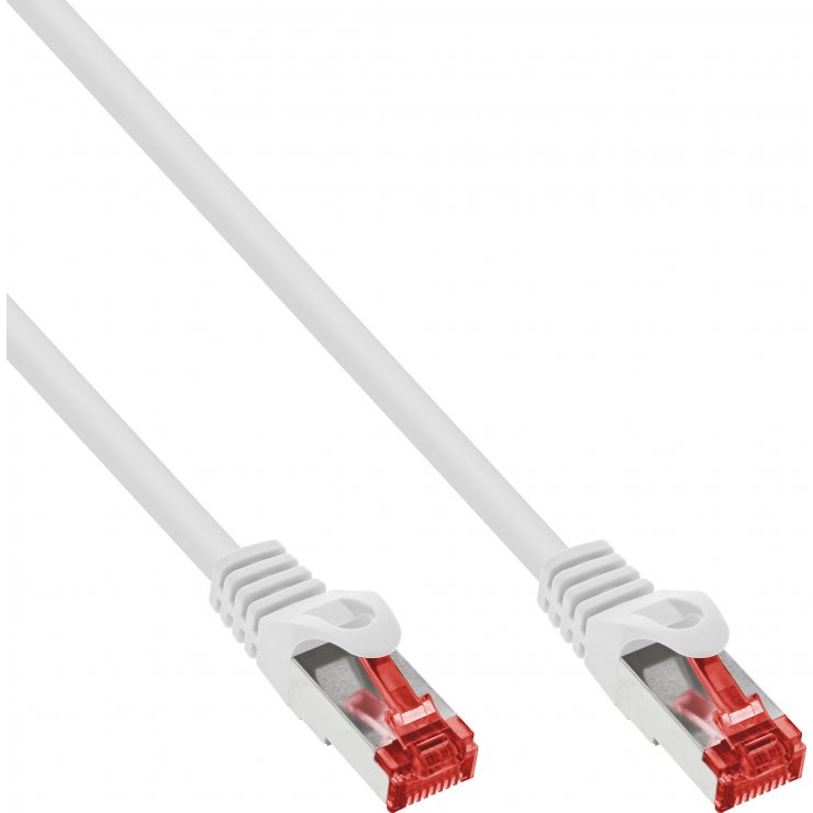 Cablu Rețea InLine Cat.6 15m Alb Full Cupru Gigabit