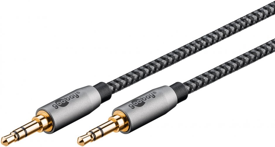 Cablu Audio Jack 3.5mm Goobay Plus, 5m, Metal Gri