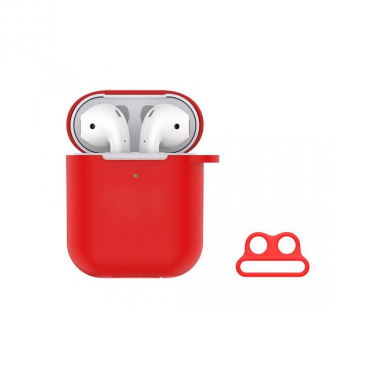 Husa Silicon AirPods Roșu OEM | Protecție Fină
