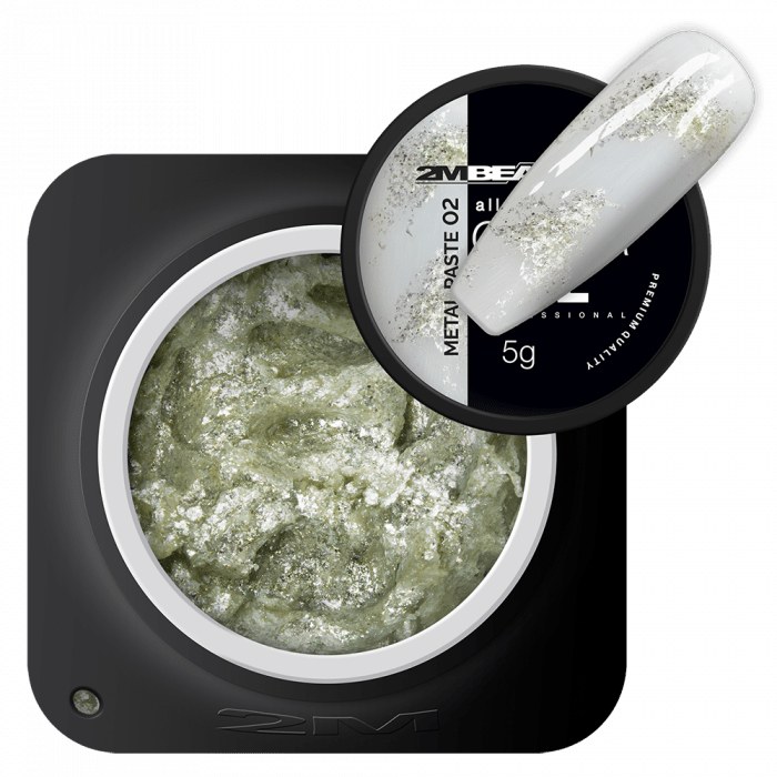 Gel UV Color 2M Hema Free Metal Paste 02 - 5g Nailshop - imagine 1