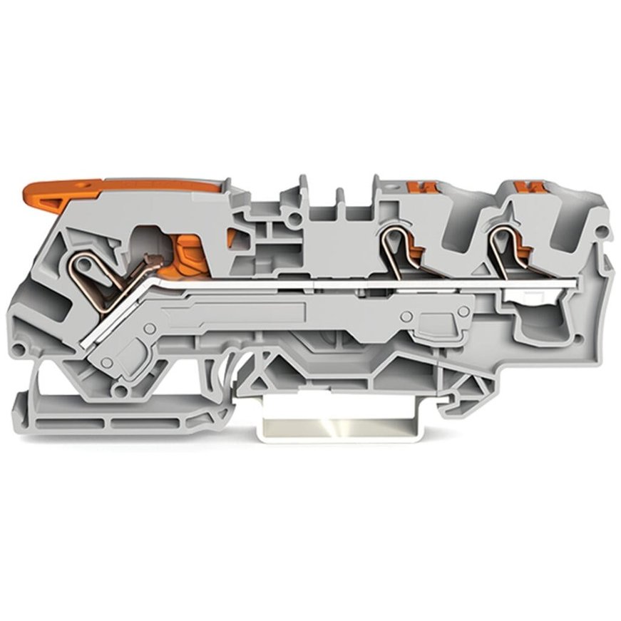 Clemă Wago 2106-5301, 3 conexiuni, gri