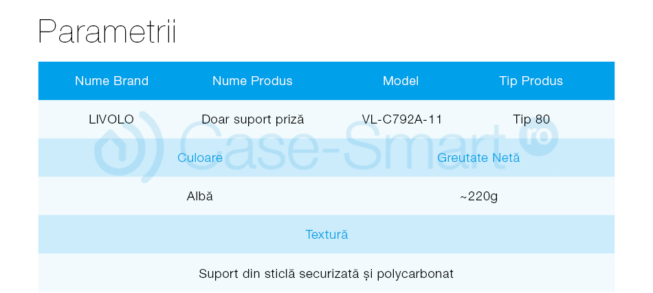 Priza Blank Livolo cu Rame Sticlă, Albă - imagine 4