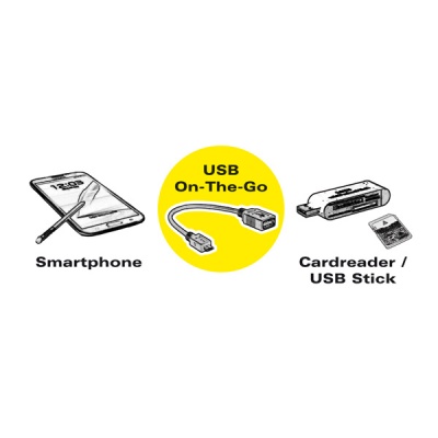 Cablu OTG USB 2.0 la micro USB, Value, 15cm