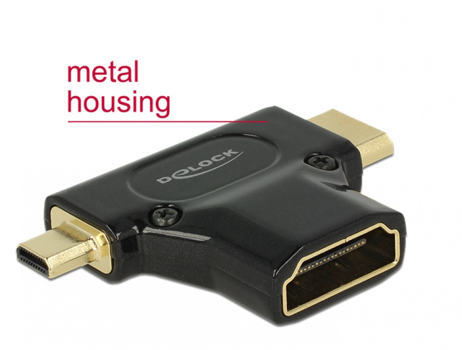 Adaptor HDMI micro/mini T-M metalic Delock