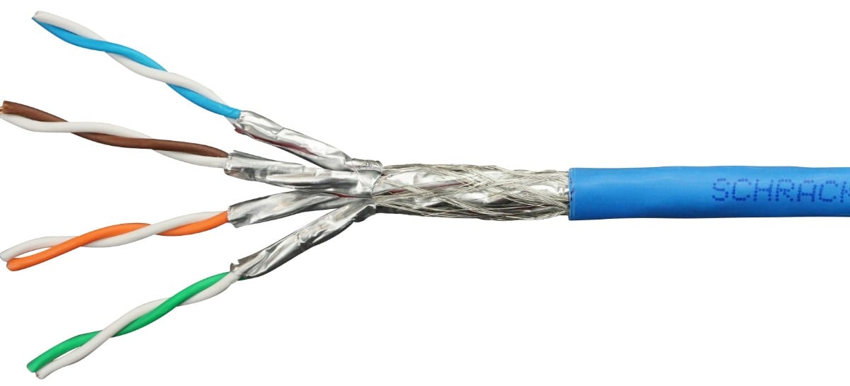 Cablu S/FTP Cat.7  Schrack HSKP423PP5-500M, 4x2xAWG23/1, 1000MHz, LS0H, tambur 500m, albastru