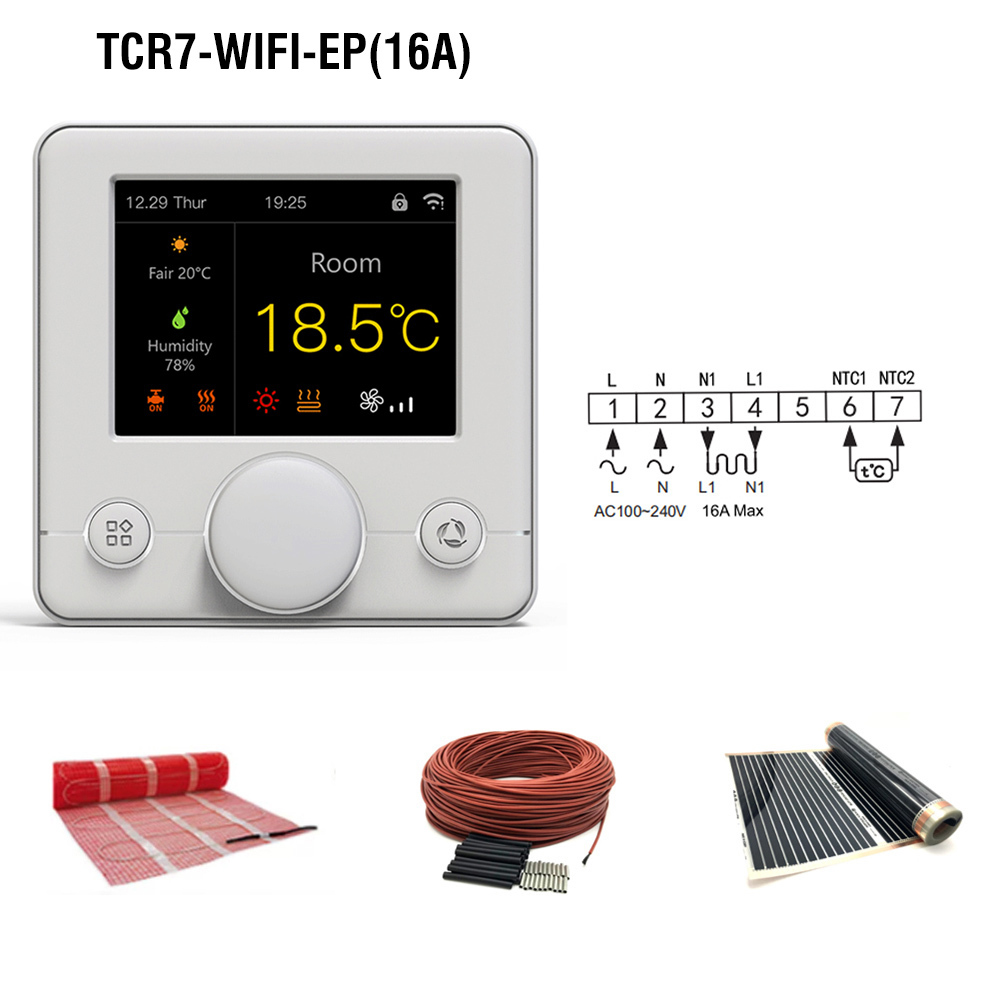 Termostat WiFi BeOk TCR7-WIFI-EP, Control Incălzire Pardoseală - imagine 3