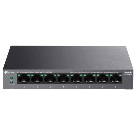Switch TP-Link LS108GP Gigabit 8 porturi PoE+