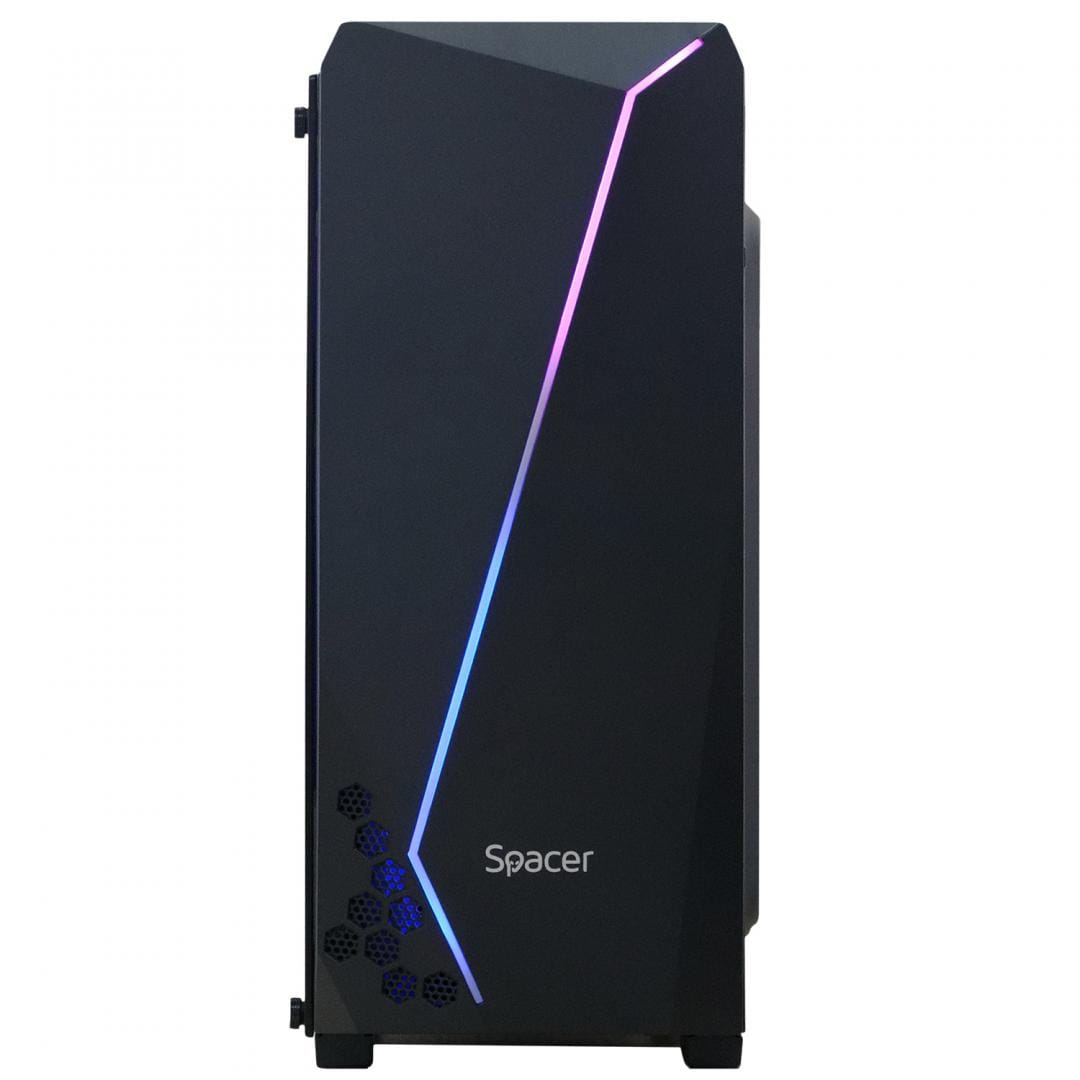 Carcasa Spacer Flash ATX MidTower Gaming - Sticla Securizata - imagine 3