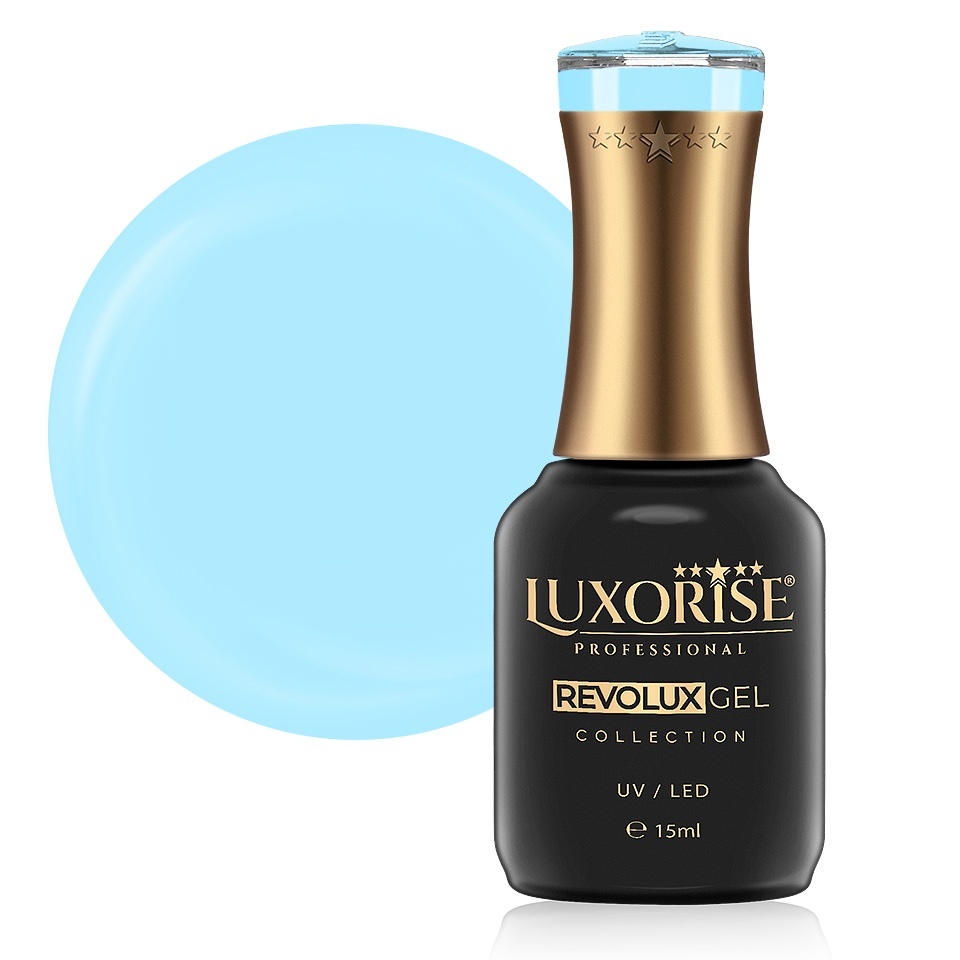 Oja Semipermanenta Revolux LUXORISE, Blisfull Blue 15ml - imagine 2
