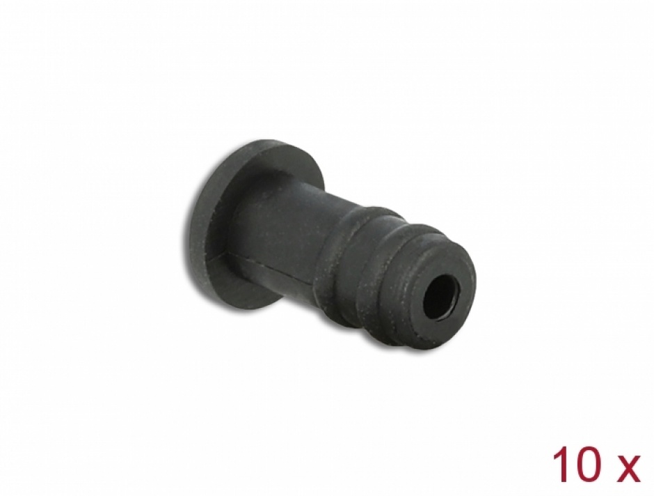 Set 10 Capace Anti-Praf 3.5mm Negru Delock