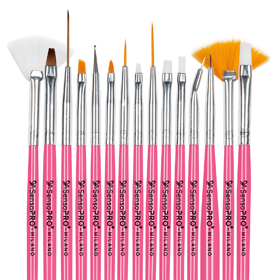 Set 15 Pensule Manichiura SensoPRO, Soft Pink